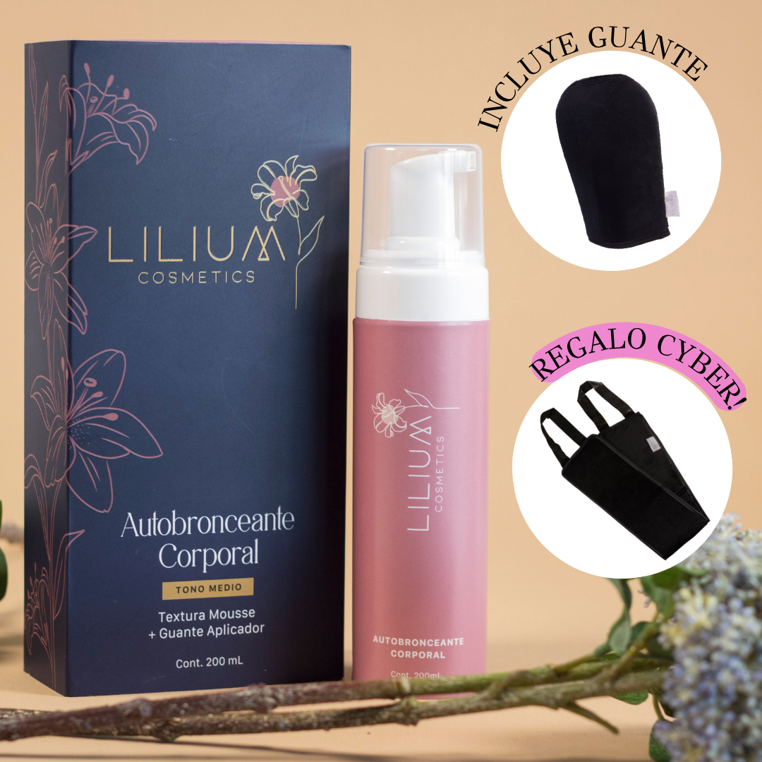CYBERDAY: Mousse Autobronceante 200ml + Guante aplicador + Aplicador de espalda de REGALO